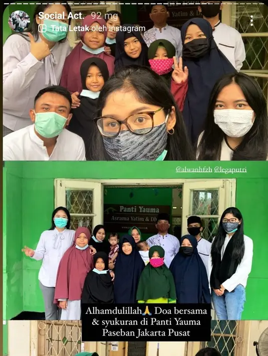 Selain itu Erina juga menyambangi anak-anak yang dirawat di panti asuhan (Instagram erinagudono)