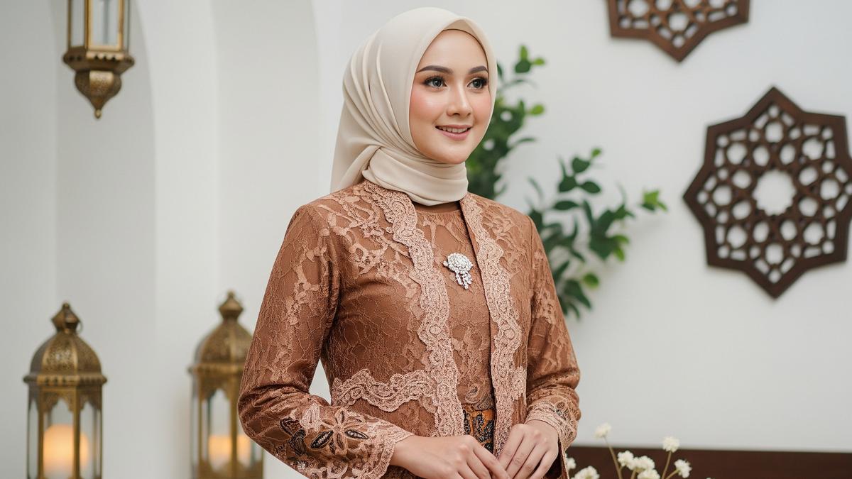8 Model Gamis Batik Brokat Warna Bronze Terbaru untuk Ramadan 2026, Desain Anggun untuk Semua Usia