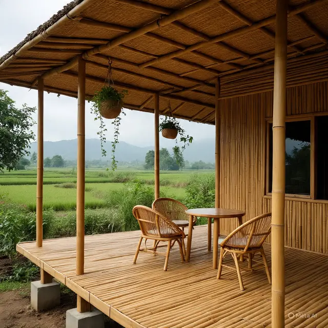 Model Teras Bambu yang Bikin Tradisional Terbaru 2025. Meta AI