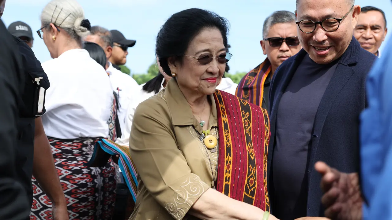 Presiden kelima RI Megawati Soekarnoputri, tiba di Kabupaten Ende, Nusa Tenggara Timur (NTT), Jumat siang (31/5/2024).