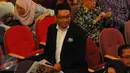  Walikota Bandung, Ridwan Kamil saat menghadiri acara HUT Megawati Soekarno Putri ke-70 di TIM, Jakarta, Senin (23/1). HUT Megawati dirayakan dengan menonton pementasan teater kebangsaan Tripikala.(Liputan6.com/Angga Yuniar)