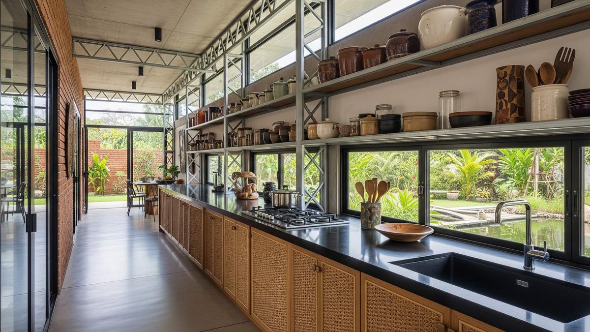 16 Ide Dapur Memanjang di Samping Rumah dengan Rangka Baja Ringan, Kokoh 7 Bebas Rayap