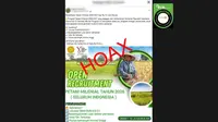 Cek Fakta Liputan6.com mendapati klaim link atau tautan pendaftaran Petani Milenial 2026/2027 dengan gaji Rp 10 juta. (Foto: tangkapan layar Facebook)