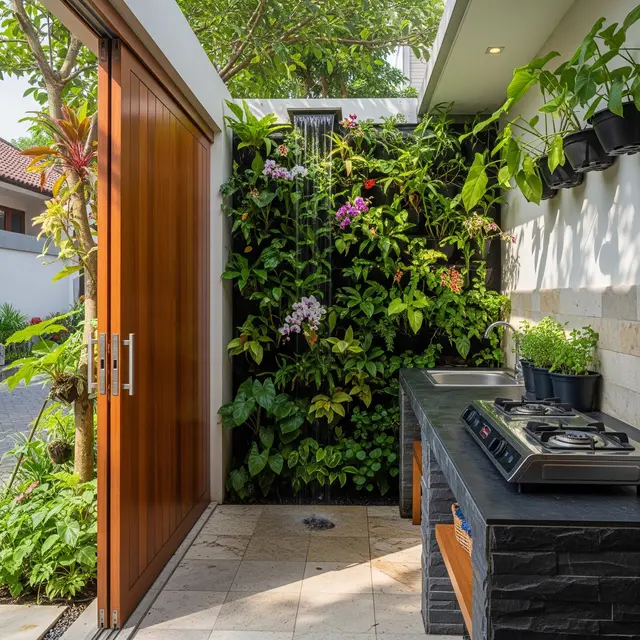 6 Desain Pagar Belakang Dekat Area Dapur Outdoor, Rumah Nyaman dan Modern