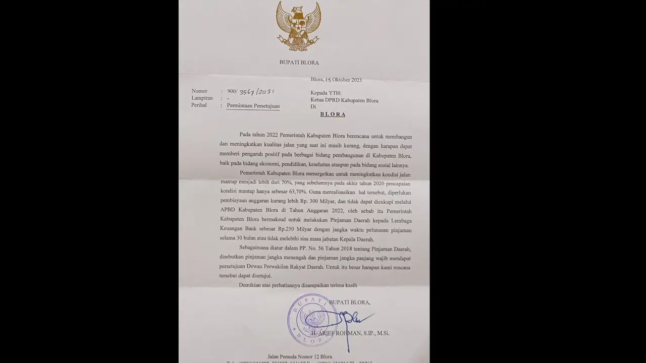 Surat Bupati Blora