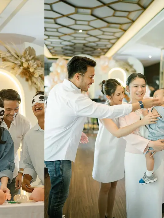 Melihat dekorasi ruangan, pasangan ini memilih gender reveal dengan warna netral. Tidak memilih warna pink atau biru yang biasa digunakan kebanyakan acara gender reveal. [Instagram/jscmila]