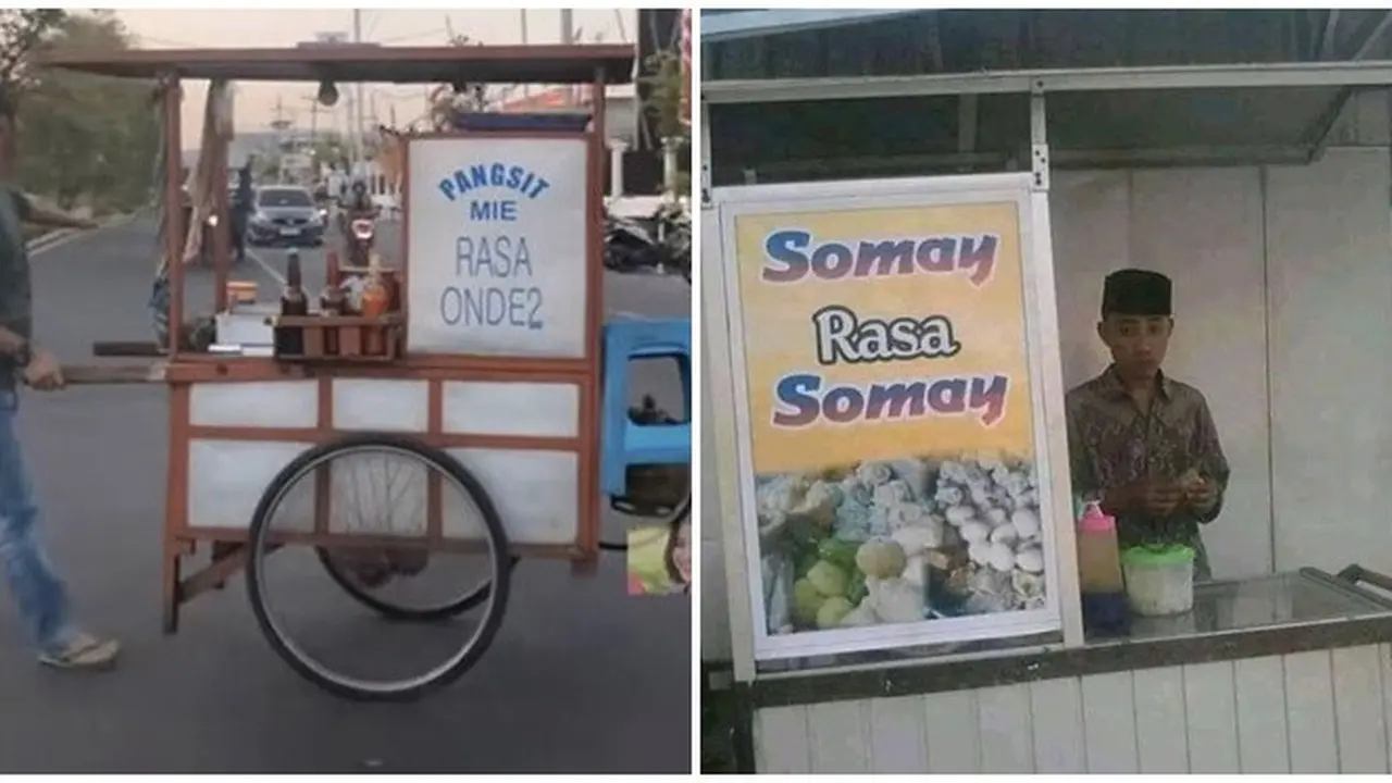 6 Tulisan Soal Rasa Makanan di Gerobak Jualan Ini Bikin Dahi Berkerut
