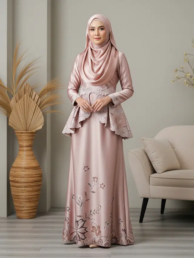 Model Gamis Batik Brokat Motif Elegan 2026 untuk Hijabers Model Peplum
