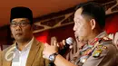 Polda Metro Jaya, Tito Karnavian memberikan keterangan saat rapat koordinasi pengamanan final Piala Presiden 2015, Jakarta, Jumat (16/10/2015). Rapat dihadiri oleh suporter Persija, Persib dan personil TNI dari Kodam Jaya. (Liputan6.com/Yoppy Renato)