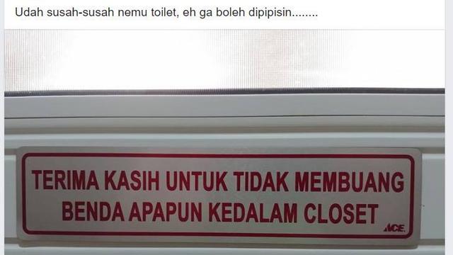 10 Pengumuman Lucu dalam Toilet Ini, Cuma Ada di Indonesia