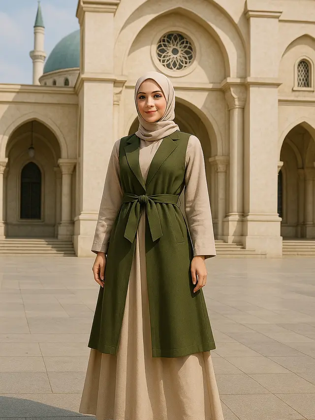 Outer Tanpa Lengan untuk Gamis, Inspirasi Tampil Stylis