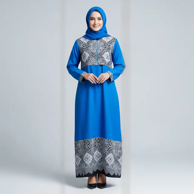 Gamis Batik Kombinasi Modern 2026 untuk Seragam Wanita Arisan RT