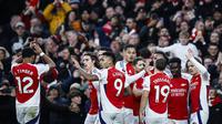 Arsenal melawan Nottingham Forest. (Bola.com/Dok.AFP/BENJAMIN CREMEL).