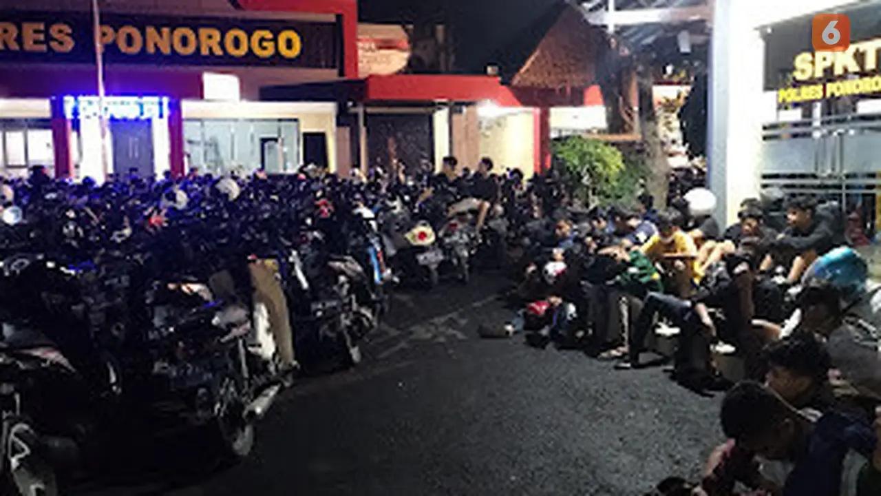 Ratusan pengendara terjaring razia balap liar di Ponorogo (Liputan6.com/Istimewa)
