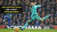 Thibaut Courtois menunjukkan keahlian lainnya selain menjaga gawang, ternyata ia mampu mencetak gol lewat sepakan bebas