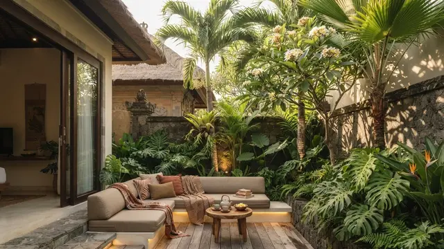 Area Duduk Outdoor ala Vila Tropis