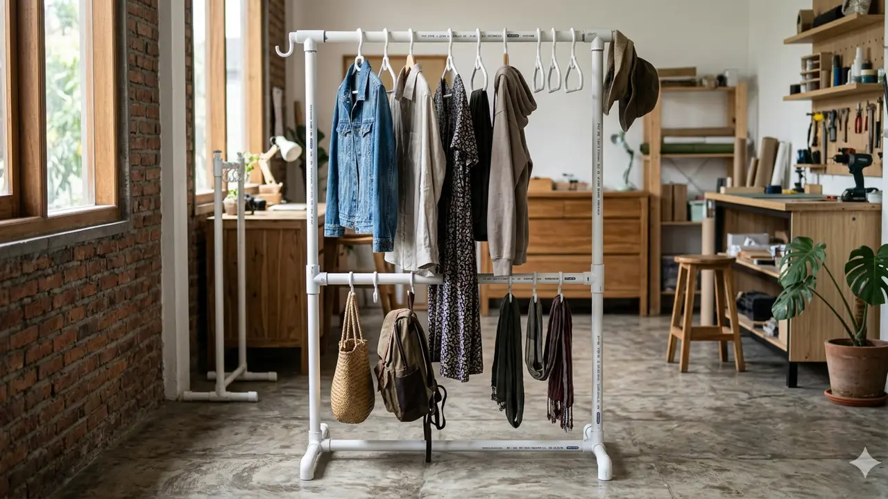 Cara Buat Standing Hanger dari Pipa PVC Sendiri di Rumah