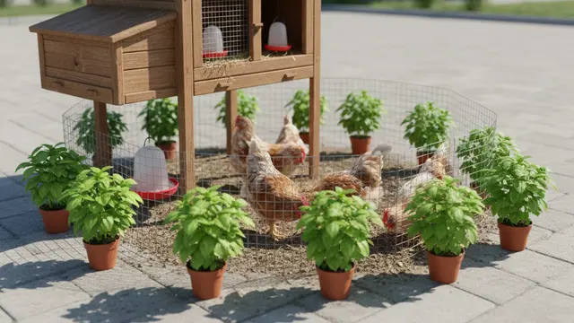 Model Kandang Ayam untuk 5 Ekor di Rumah Kecil. AI