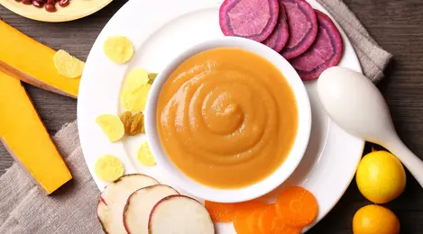 Resep Mpasi Puree Ubi Pisang Dan Asi Untuk Bayi Usia 6 Bulan Parenting Fimela Com