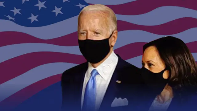 Ilustrasi Pilpres AS 2020, Mike Pence-Kamala Harris. (Liputan6.com/Tri Yasni)