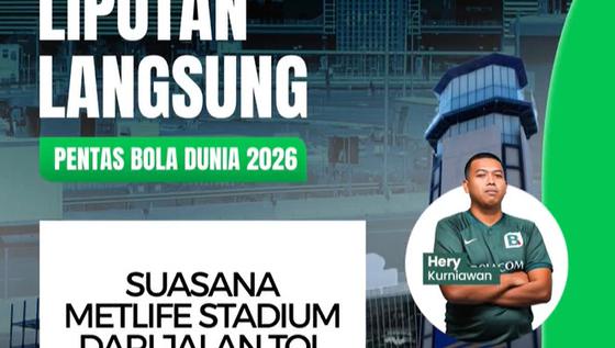 Suasana Metlife Stadium, New Jersey, AS, Dilihat Dari Jalan Tol
