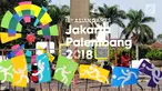 Pekerja menyelesaikan pemasangan logo Asian Games 2018 di kawasan Bundaran Hotel Indonesia, Jakarta, Rabu (16/8). Jelang peluncuran hitung mundur Asian Games 2018 pemasangan karakter cabang olahraga dipercepat. (Liputan6.com/Helmi Fithriansyah)