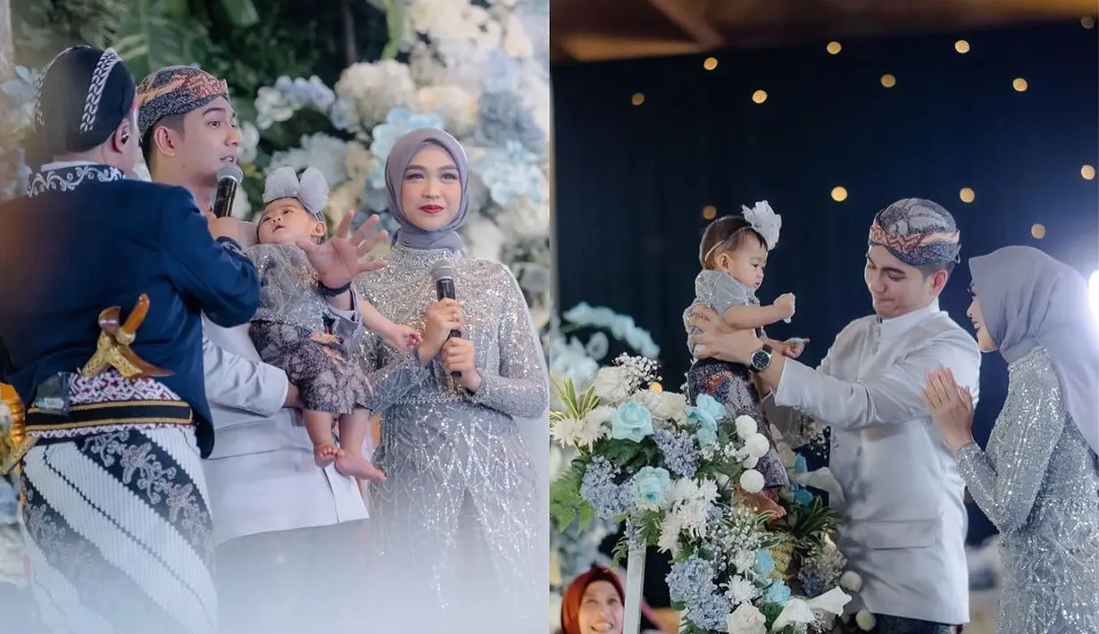 Sementara Teuku Ryan mengenakan beskap dan kain batik lengkap dengan blangkon. [Foto: IG/windrafotografi].