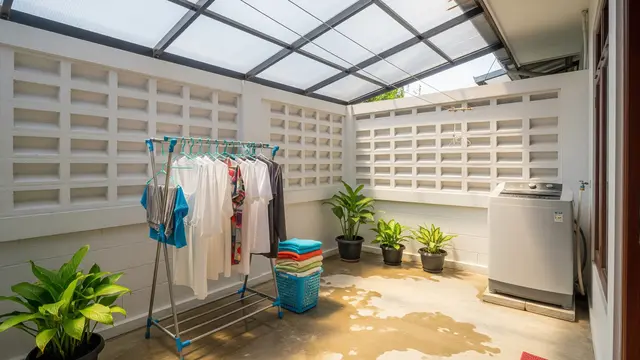 Desain Area Jemur Modern dengan Sirkulasi Udara Maksimal agar Cucian Tidak Lembap/Gemini AI