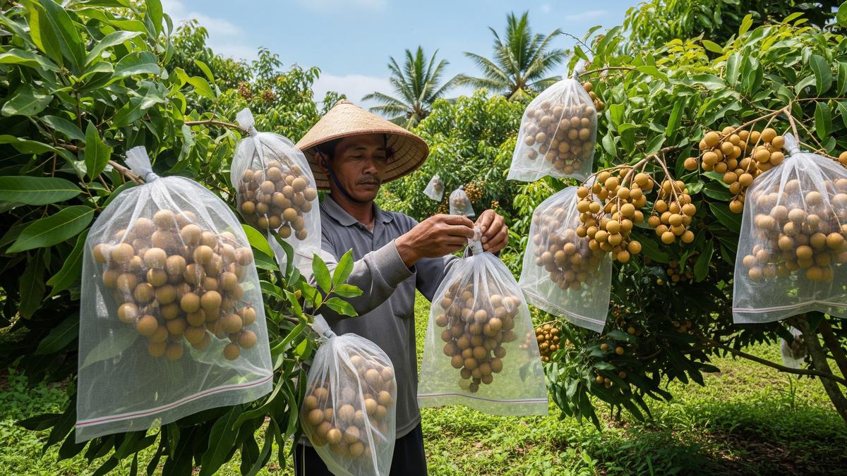 Kapan Waktu Terbaik Berongsong Kelengkeng supaya Cepat Besar dan Tidak Rontok