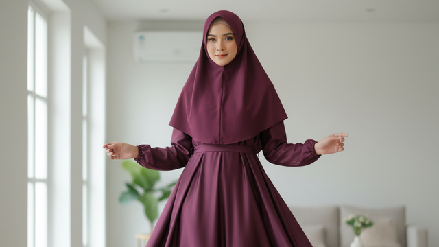 Abaya de satén liso