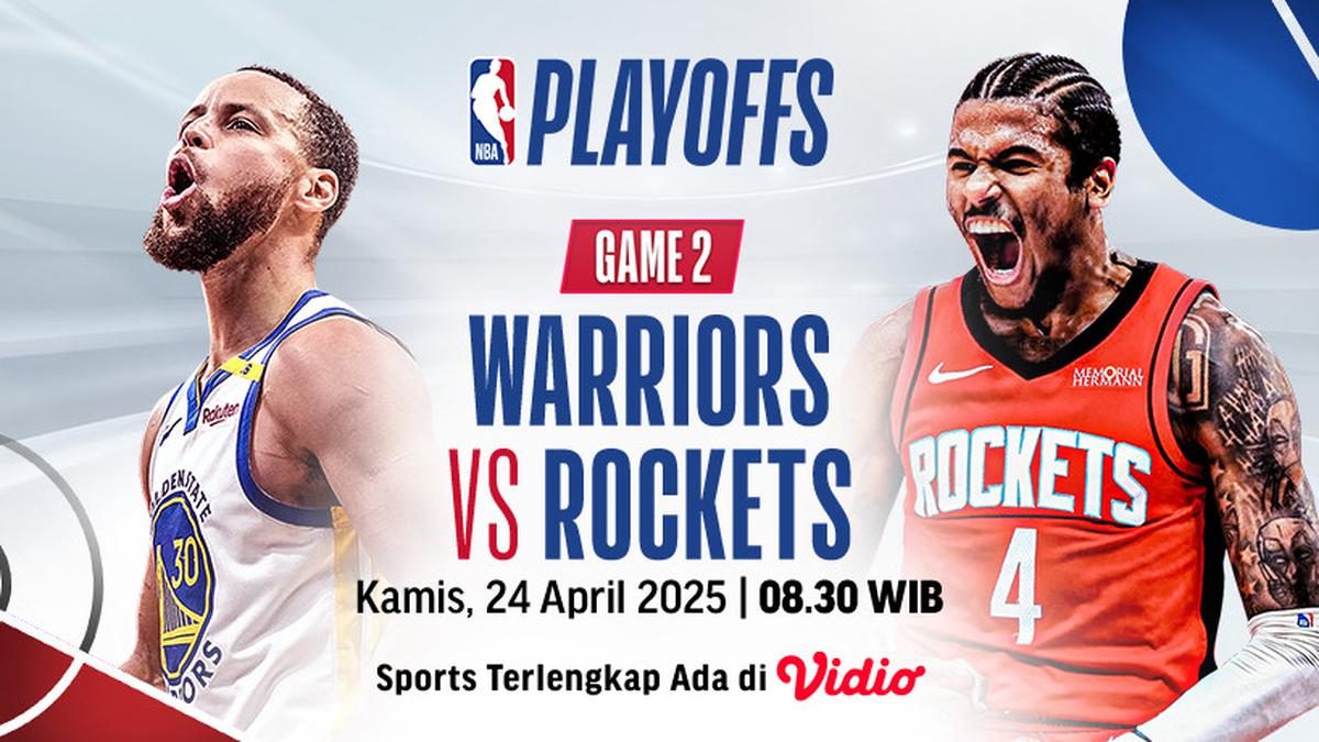 Link Nonton NBA Playoffs Game 2: Warriors vs Rockets di Vidio