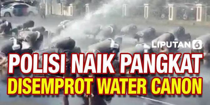 VIDEO: Naik Pangkat, Polisi Tasikmalaya Disemprot Water Canon Sebagai Ungkapan Syukur