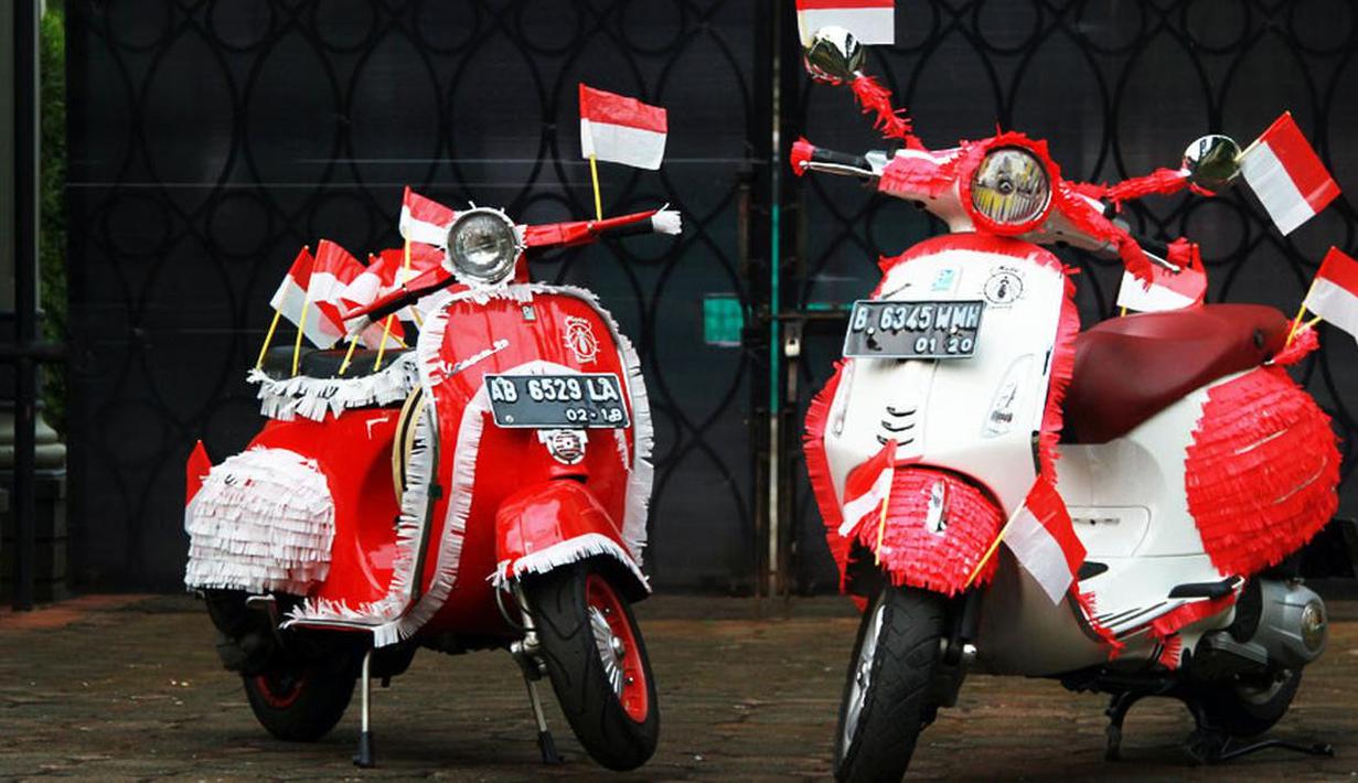 Vespa bernuansa merah putih sebagai simbol bendera Indonesia. (Source: otosia.com)