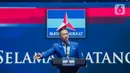 Ketua Umum Partai Demokrat Agus Harimurti Yudhoyono (AHY) membuka Rapat Pimpinan Nasional (Rapimnas) Partai Demokrat di JCC, Jakarta, Kamis (15/9/2022). Dalam Rapimnas tersebut Partai Demokrat akan membahas terkait rencana koalisi dan calon presiden (Capres) untuk Pemilu 2024. (Liputan6.com/Faizal Fanani)