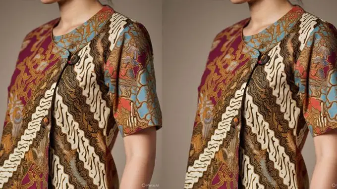 Ilustrasi Model Tunik Batik (Sumber: Meta AI)
