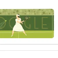Doodle yang dipersembahkan Google untuk Suzanne Lenglen. (Google)