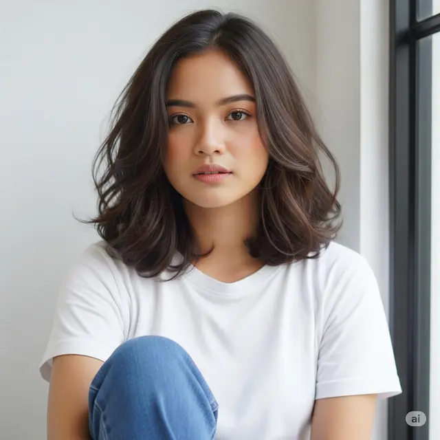 Model Rambut Pendek Wajah Oval Low Maintenance 2025. Foto: Gemini