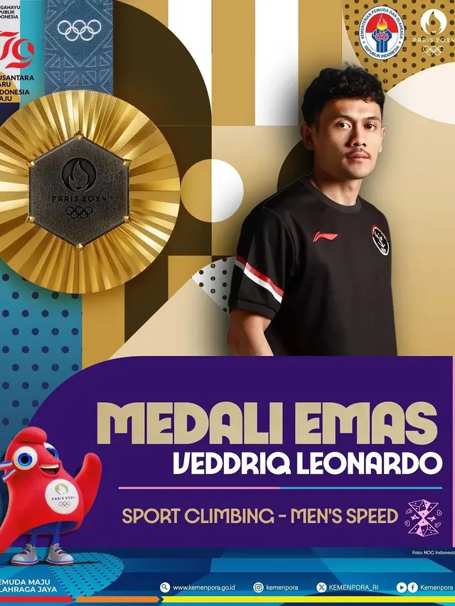 7 Potret Veddriq Leonardo, Atlet Panjat Tebing yang Bawa Pulang Medali Emas