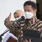 Menteri Kesehatan RI Budi Gunadi Sadikin menyampaikan keterangan pers soal gangguan ginjal akut usai mengikuti rapat terbatas yang dipimpin Presiden Joko Widodo (Jokowi) di Istana Kepresidenan Bogor, Jawa Barat, Senin (24/10/2022). (Dok Humas Sekretariat Kabinet RI/Oji)