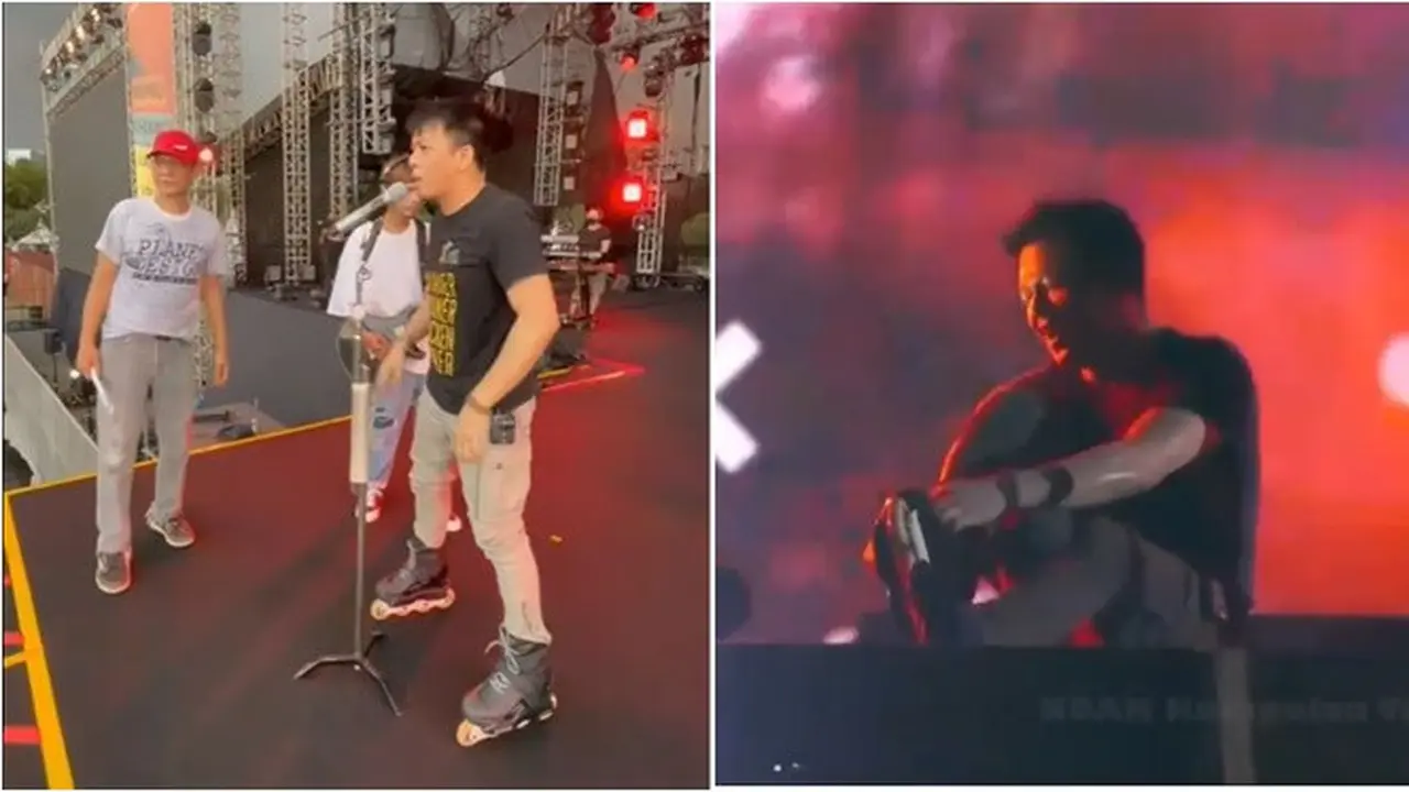 Bikin Deg-Degan, Ini 6 Potret Ariel NOAH Nyanyi Sambil Meluncur Pakai Sepatu Roda