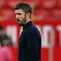 Ekspresi manajer Manchester United, Michael Carrick. (Paul Ellis/AFP)