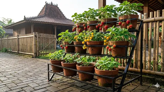 Ide Taman Buah Minimalis di Rumah Kecil. AI