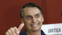 Kandidat sayap kanan Jair Bolsonaro memenangkan pemilihan presiden Brasil 2018 (AP/Silvia Izquierdo)