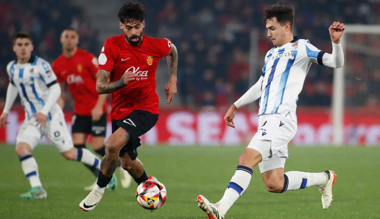 Laga leg kedua akan berlangsung di Stadion Anoeta pada 28 Februari mendatang. (JAIME REINA/AFP)