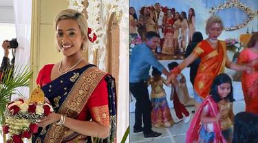 Hadir di Pernikahan Saudara, Ini 6 Potret Kimmy Jayanti Pakai Baju Sari India