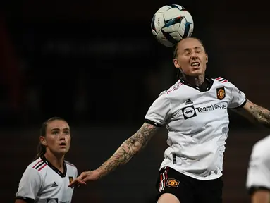 Tim sepak bola wanita Manchester United berhasil meraih tiket Final Women's French Cup 2022 usai menang tipis 0-1 melawan tim sepak bola wanita PSG yang berlangsung di Ernest Wallon stadium, Toulouse, Prancis (16/8/2022). (AFP/Valentine Chapuis)