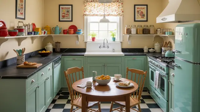8 Inspirasi Desain Meja Dapur Retro, Gaya Klasik yang Timeless