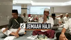 Jemaah haji kloter 59 asal Embarkasi Jakarta menggelar doa bersama di Makkah. Mereka mendoakan keselamatan warga yang merasakan gempa pada 2 Agustus 2019.