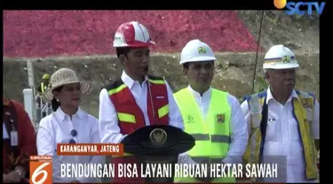 Presiden Jokowi resmikan Bendungan Gondang di Karanganyar, Jawa Tengah.