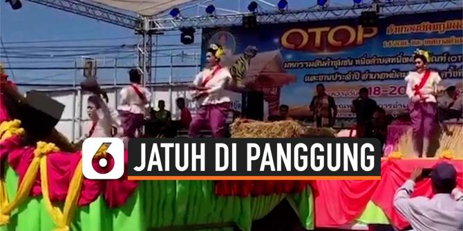 VIDEO: Heboh Saat Menari, Wanita Ini Jatuh dari Panggung
